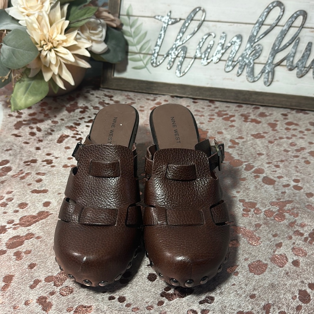 Nine West leather mule